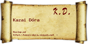 Kazai Dóra névjegykártya